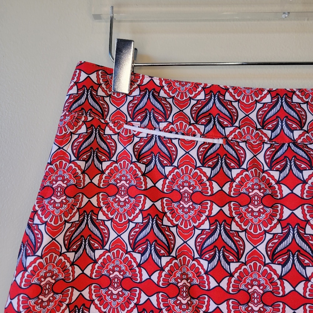 Sport Haley Golf Tennis Athletic Skort Women's Sz 8 Red Navy Poly Blend Zipper - Picture 3 of 15
